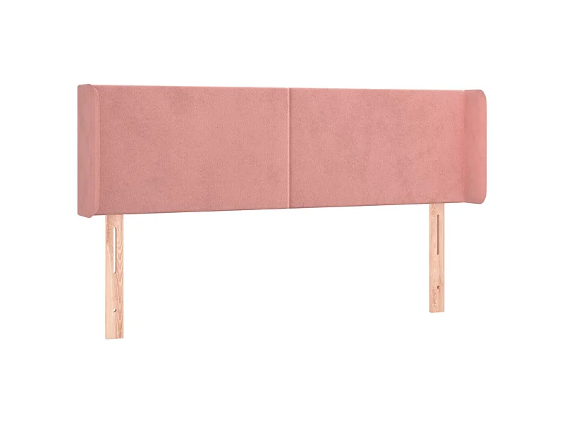 Tête de lit avec oreilles Rose 147x16x78/88 cm Velours POI45520 BonneVie Meuble