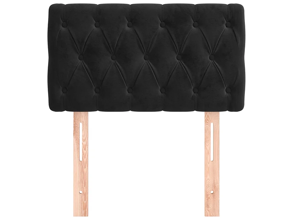 Tête de lit Noir 80x7x78/88 cm Velours POI37439 BonneVie Meuble