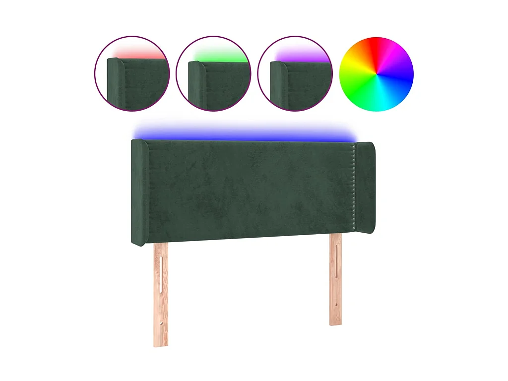 Tête de lit à LED Vert foncé 83x16x78,88 cm Velours LKC91881 BonneVie Meuble