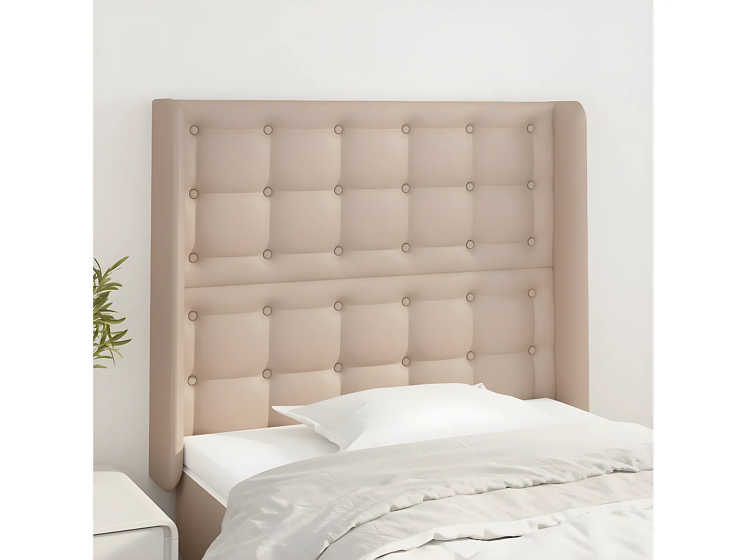 Testiera ad Orecchio Cappuccino 103x23x118/128 cm in Similpelle CFW957474