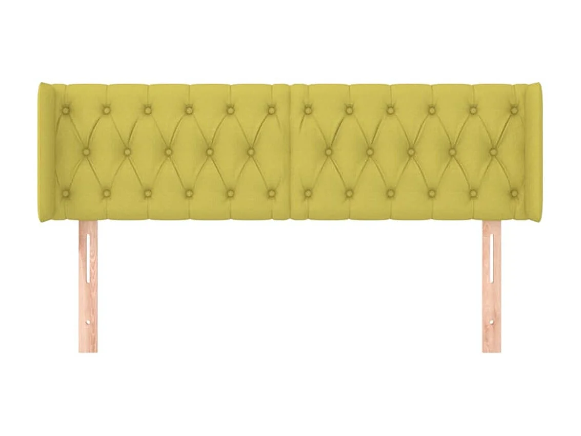 Tête de lit avec oreilles Vert 147x16x78/88 cm Tissu POI36469 BonneVie Meuble