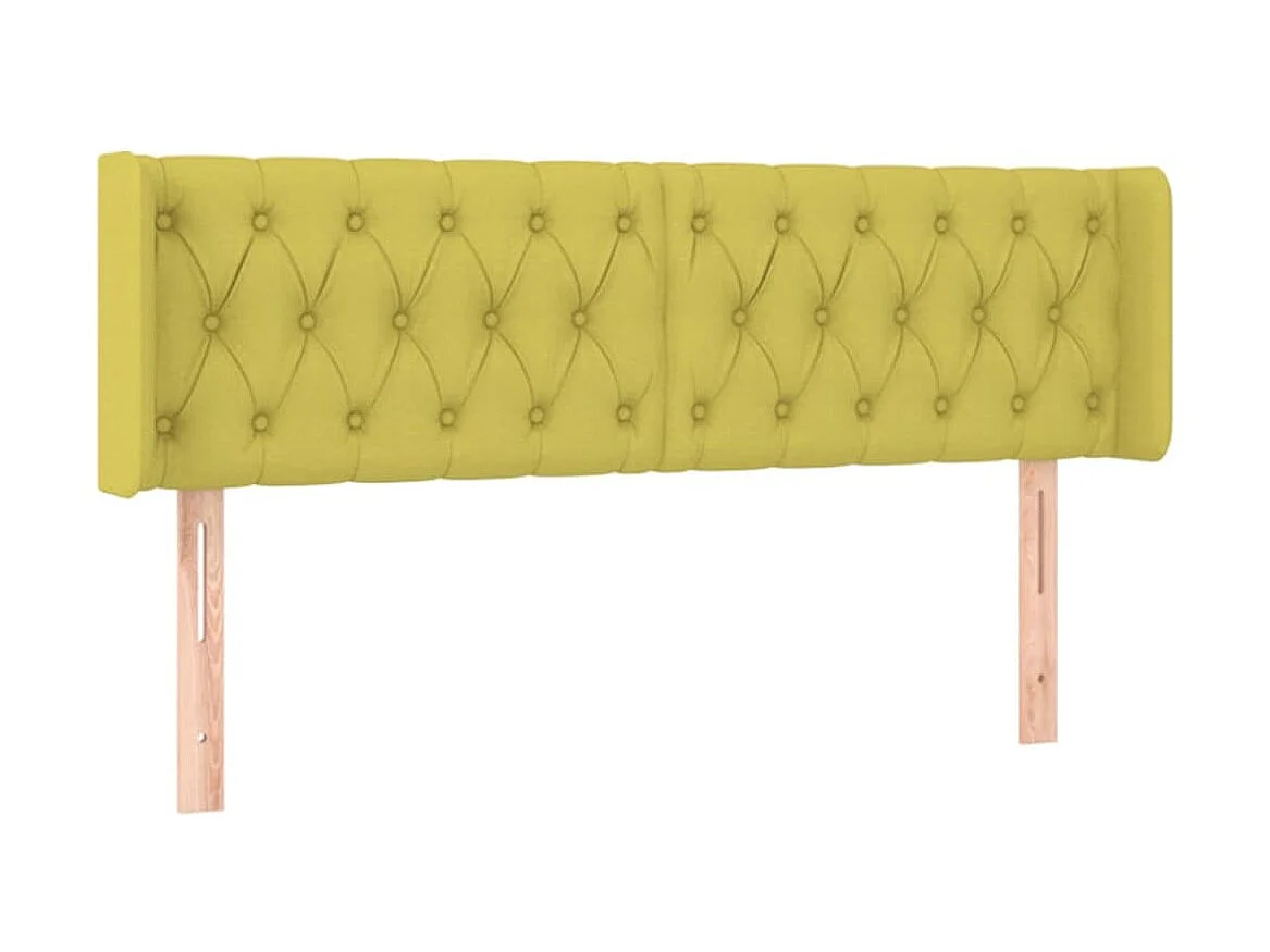 Tête de lit avec oreilles Vert 147x16x78/88 cm Tissu POI36469 BonneVie Meuble