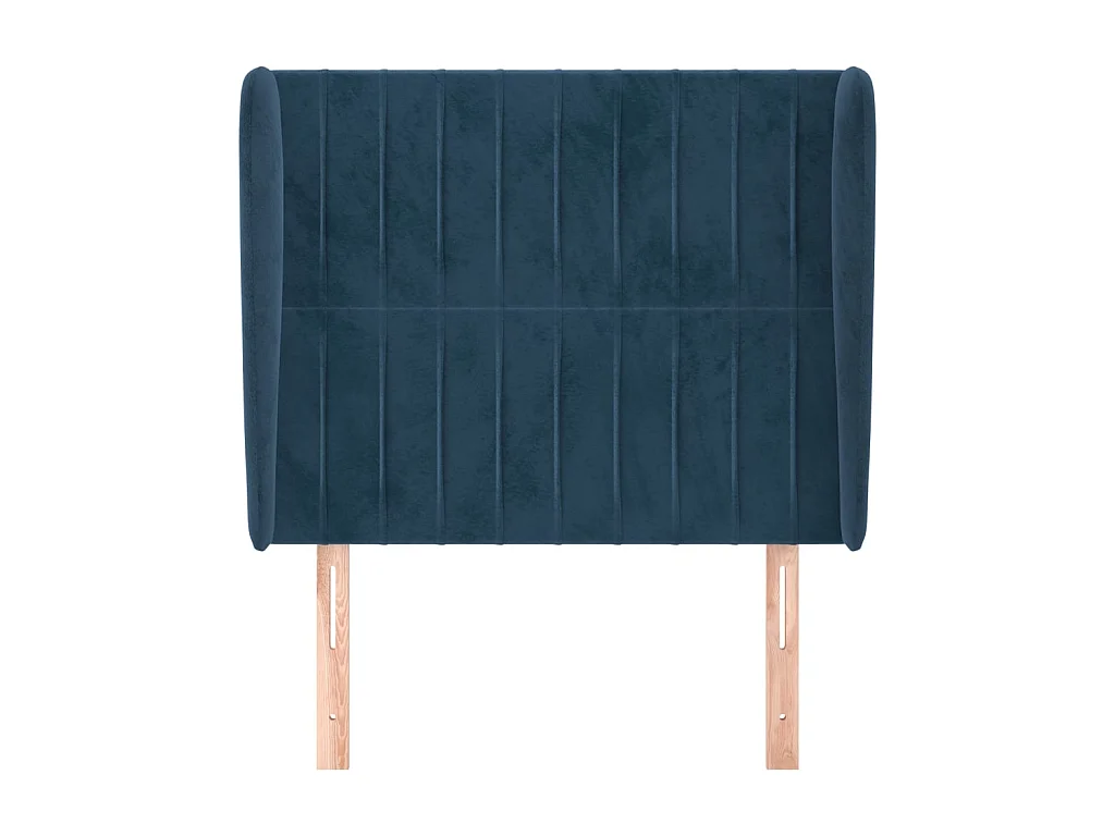 Cabecero con orejas de terciopelo azul oscuro 103x23x118/128 cm ES73797