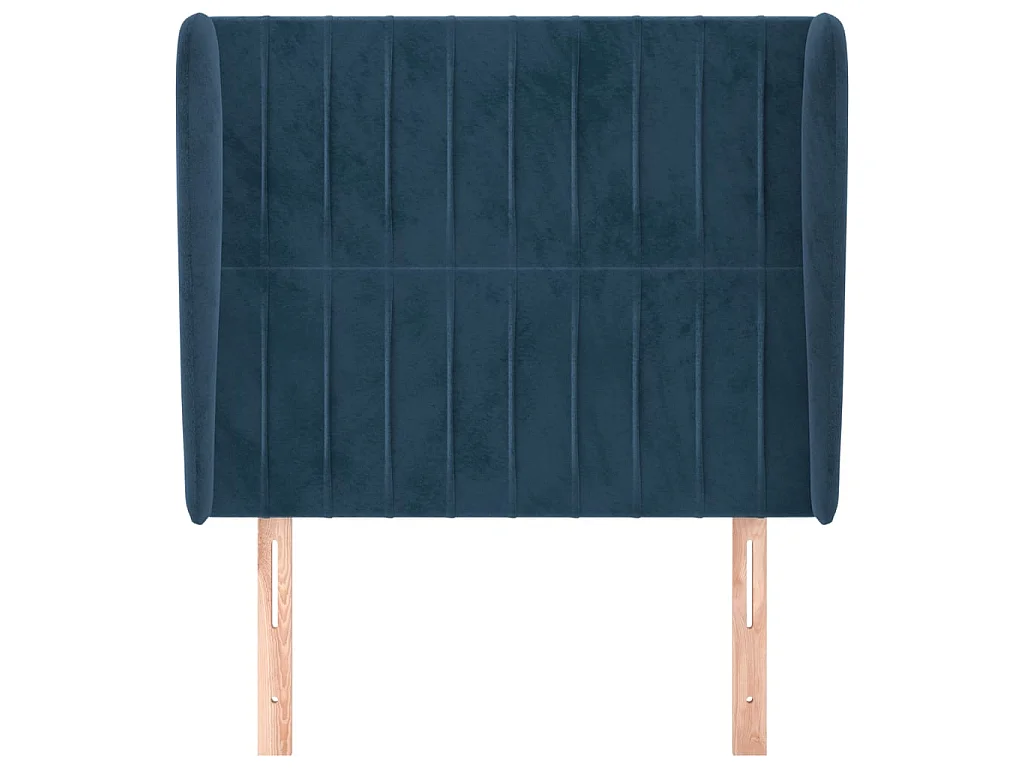 Tête de lit avec oreilles Bleu foncé 103x23x118/128 cm Velours POI84565 BonneVie Meuble