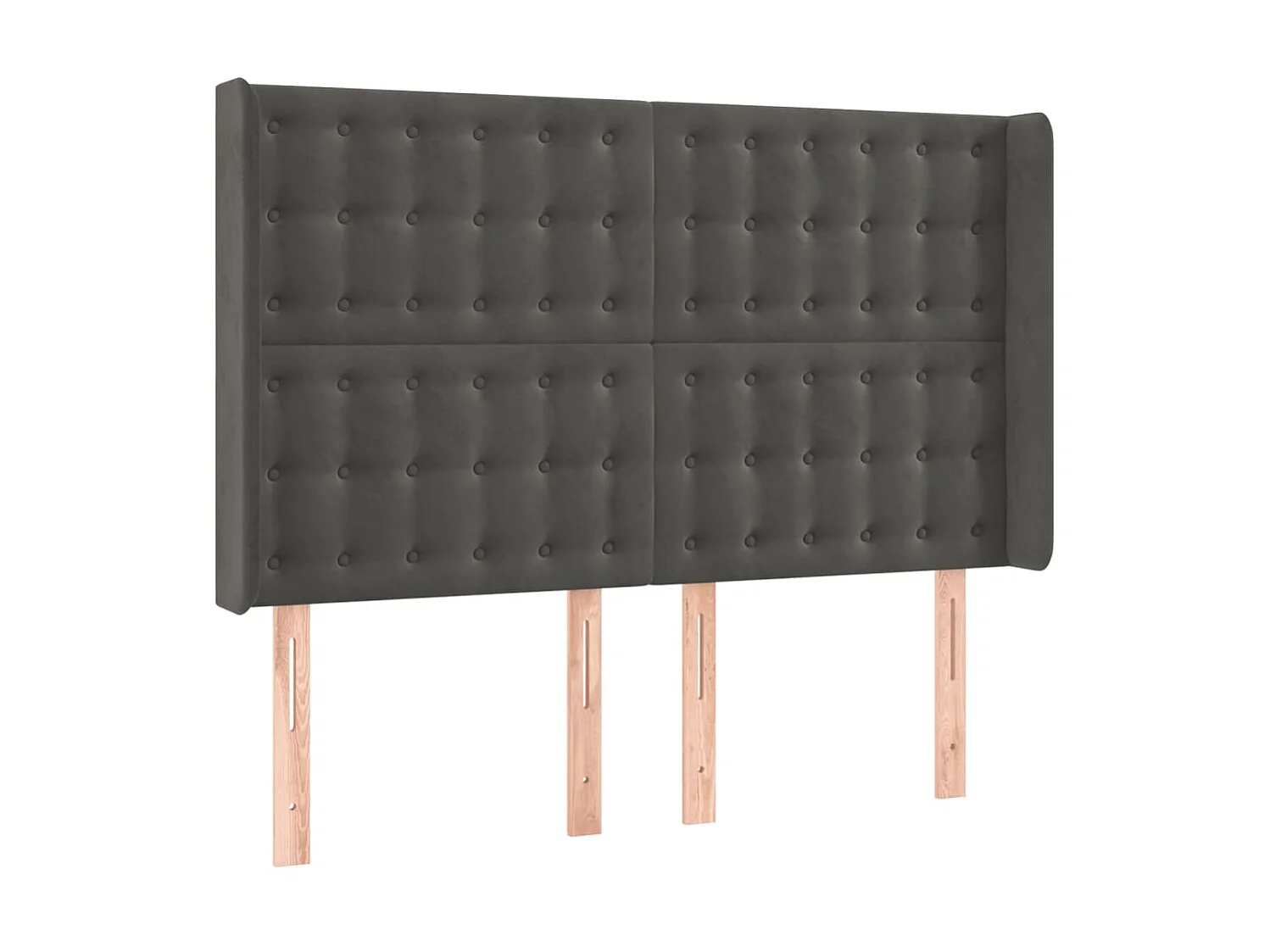 Tête de lit avec oreilles Gris foncé 147x16x118,128 cm Velours LKC91660 BonneVie Meuble