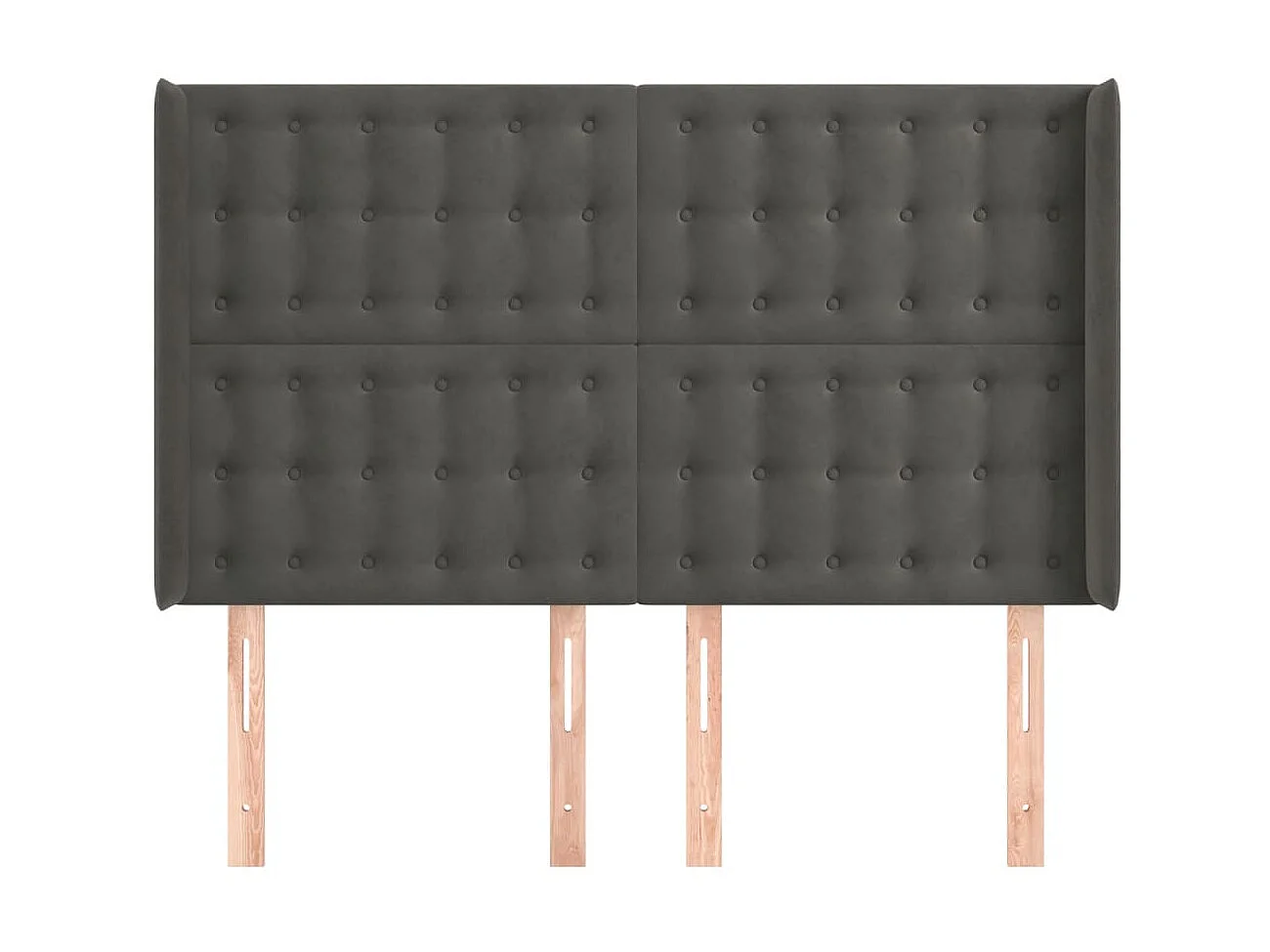 Tête de lit avec oreilles Gris foncé 147x16x118,128 cm Velours LKC91660 BonneVie Meuble