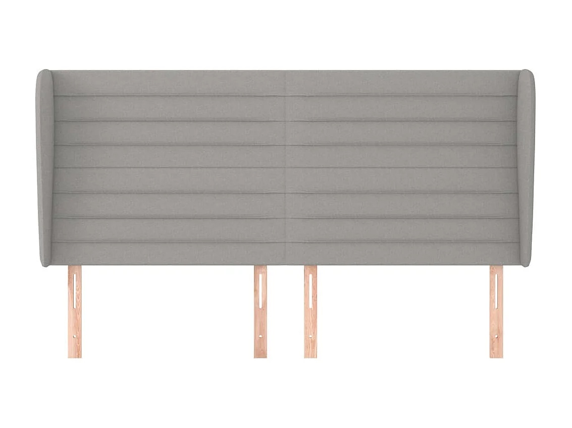 Tête de lit avec oreilles Gris clair 203x23x118/128 cm Tissu POI58715 BonneVie Meuble