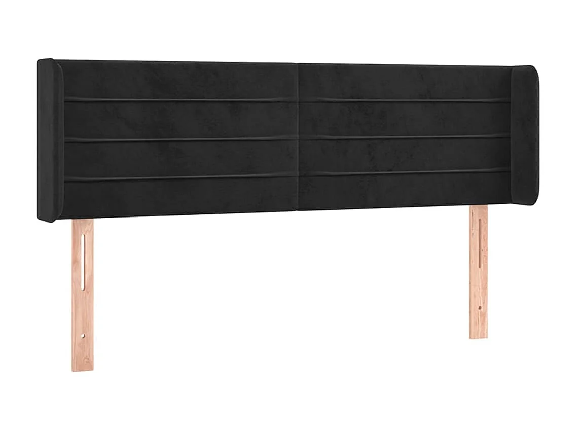 Cabeceira de cama c/ luzes LED veludo 147x16x78/88 cm preto PT891148