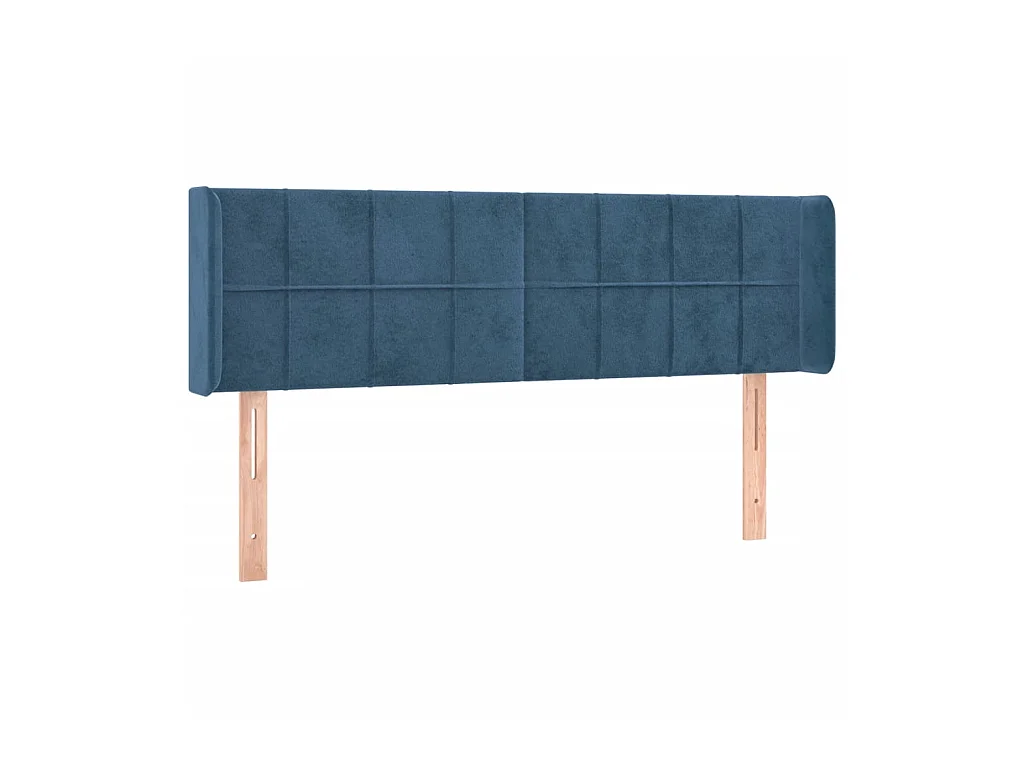 Testiera | Testata del letto ad Orecchio Blu Scuro 147x16x78/88 cm in Velluto