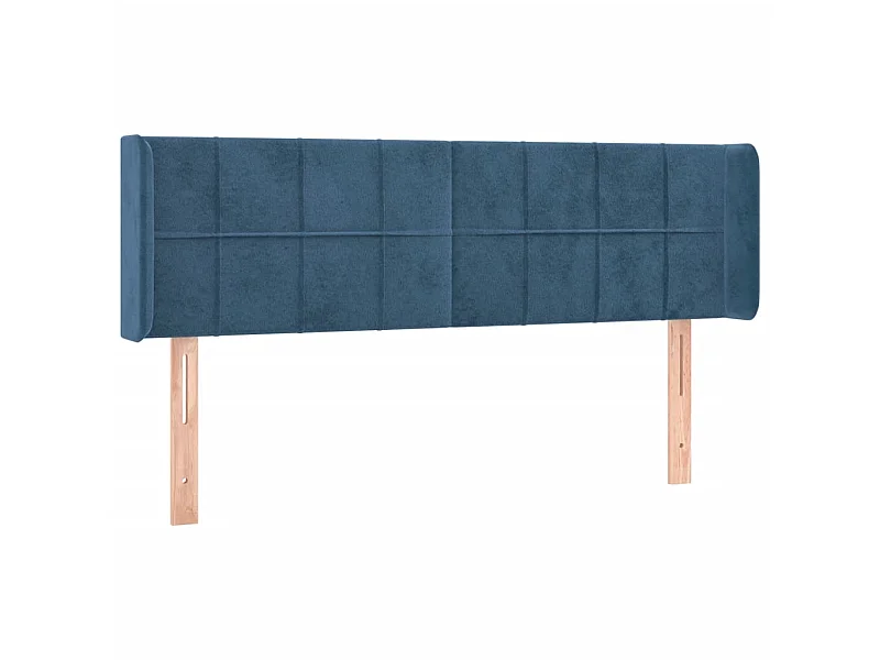 Tête de lit avec oreilles Bleu foncé 147x16x78/88 cm Velours POI55537 BonneVie Meuble