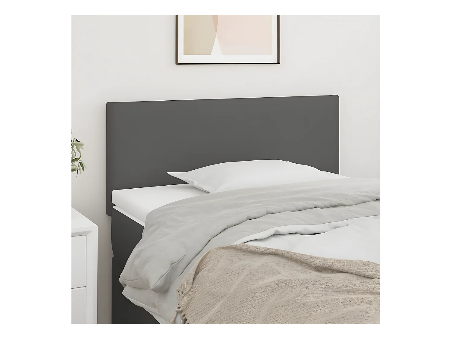 Kopfteil,Bettkopfteil Grau 90x5x78/88 cm Kunstleder -gkd425947