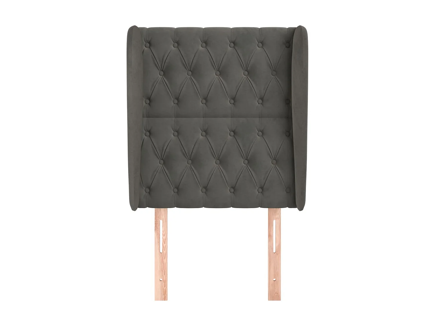 Hoofdbord met randen 83x23x118/128 cm fluweel donkergrijs NL603091