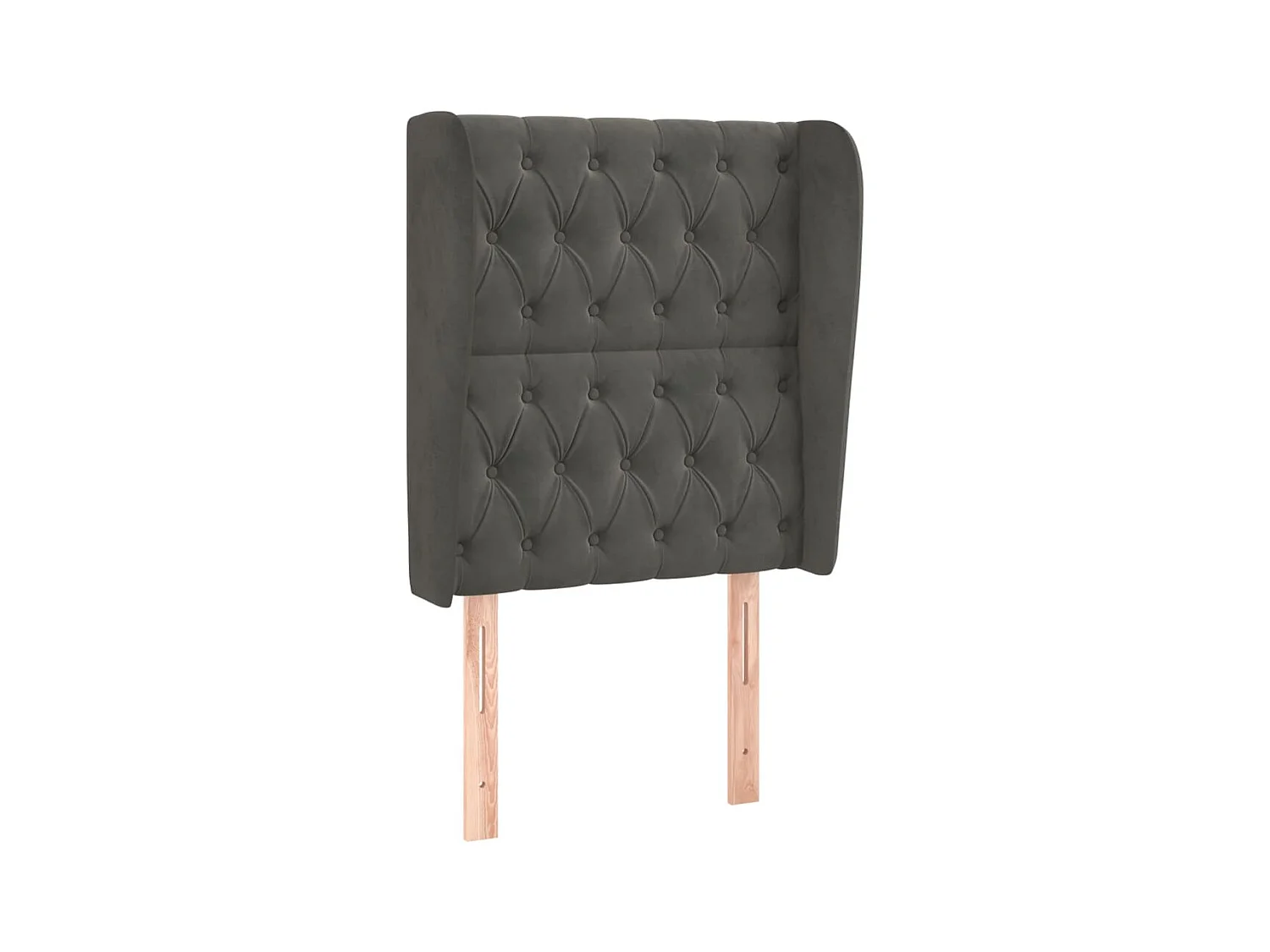 Testiera | Testata del letto ad Orecchio Grigio Scuro 83x23x118/128 cm in Velluto