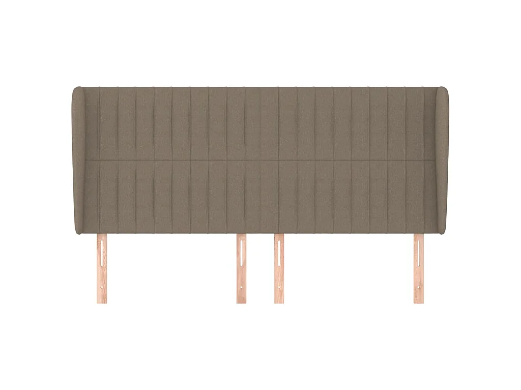 Tête de lit avec oreilles Taupe 203x23x118/128 cm Tissu POI58184 BonneVie Meuble