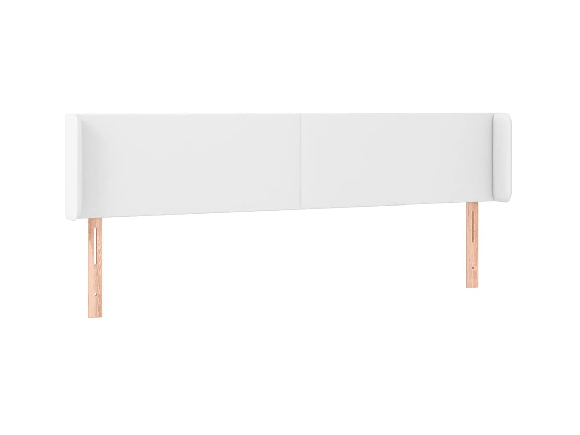 Tête de lit avec oreilles Blanc 203x16x78/88 cm Similicuir POI83542 BonneVie Meuble