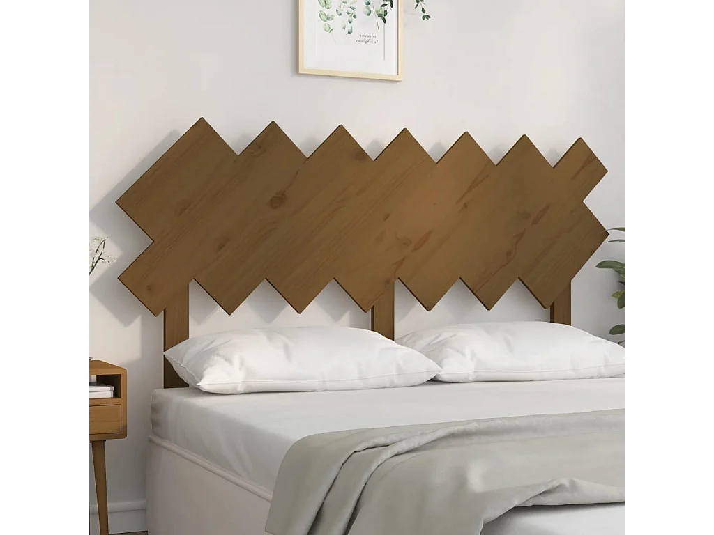 Tête de lit Marron miel 151,5x3x81 cm Bois massif de pin POI99461 BonneVie Meuble