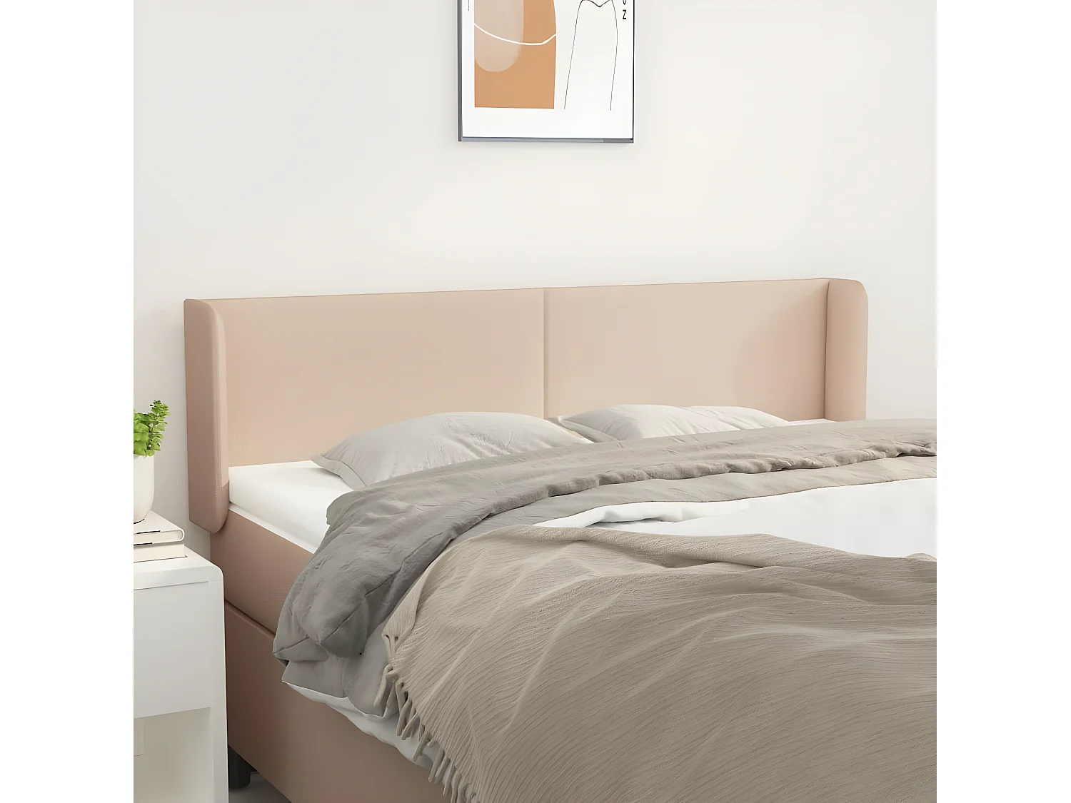 Tête de lit avec oreilles Cappuccino 147x16x78/88 cm Similicuir POI88862 BonneVie Meuble