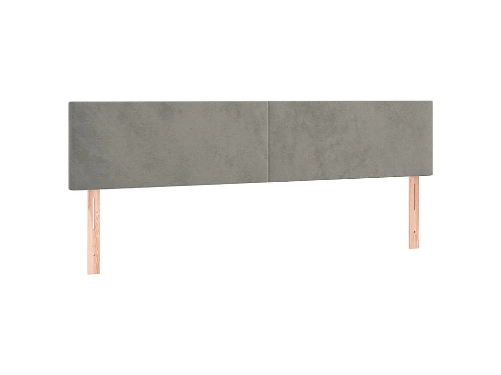 Tête de lit à LED Gris clair 180x5x78/88 cm Velours POI72684 BonneVie Meuble