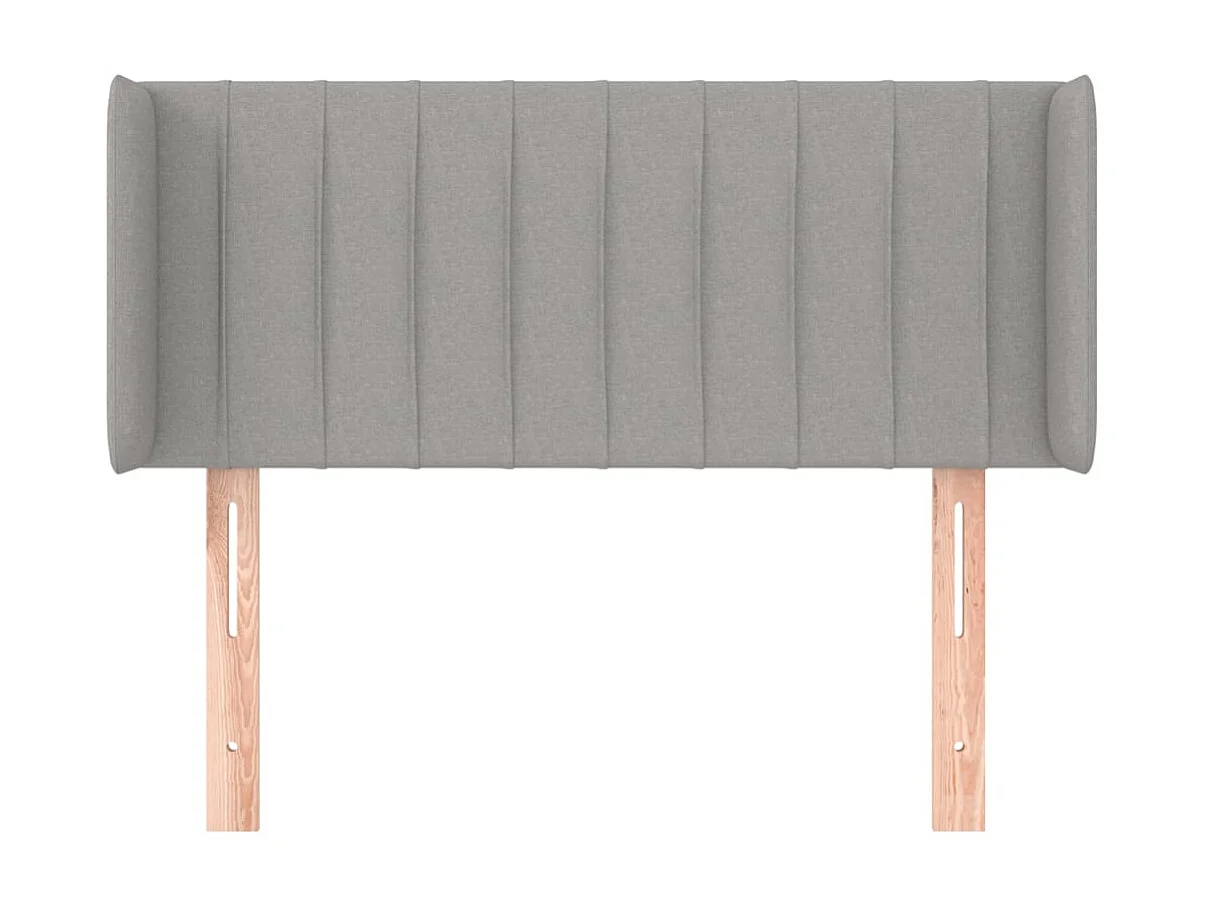 Tête de lit avec oreilles Gris clair 93x16x78/88 cm Tissu POI64343 BonneVie Meuble