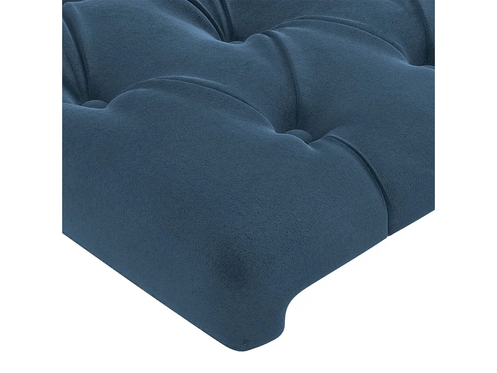 Cabeceira cama c/ luzes LED veludo 103x16x118/128cm azul-escuro PT708708