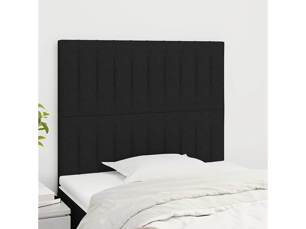 Têtes de lit 2 pcs Noir 100x5x78/88 cm Tissu POI72003 BonneVie Meuble