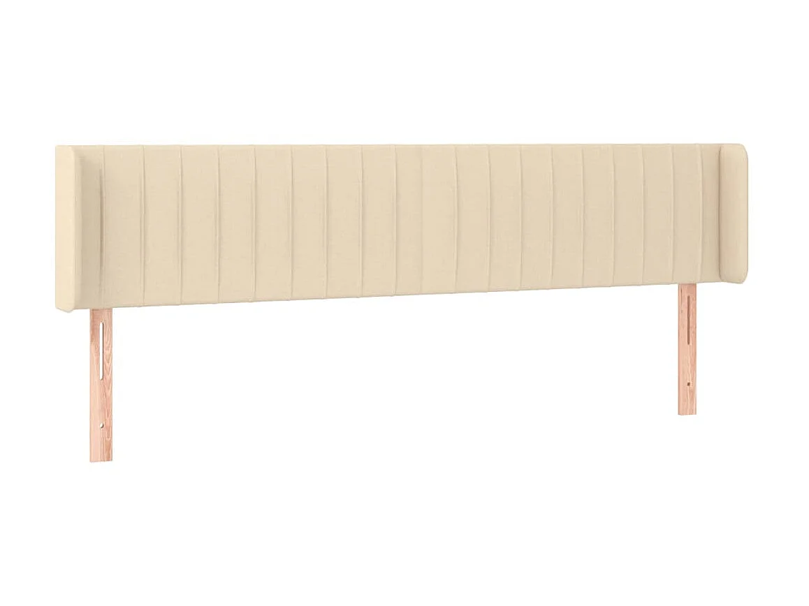 Tête de lit avec oreilles Crème 163x16x78/88 cm Tissu POI41578 BonneVie Meuble