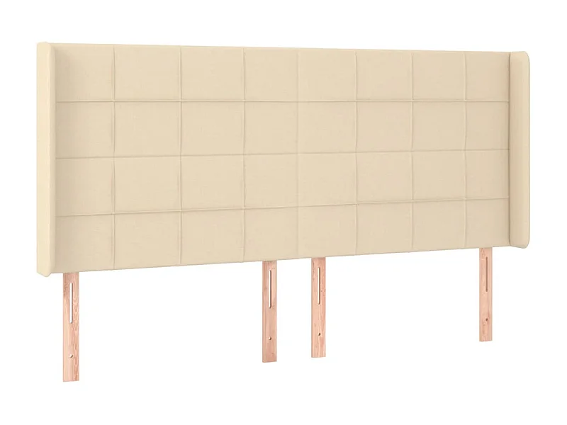 Kopfteil,Bettkopfteil mit Ohren Creme 203x16x118/128 cm Stoff -gkd393971