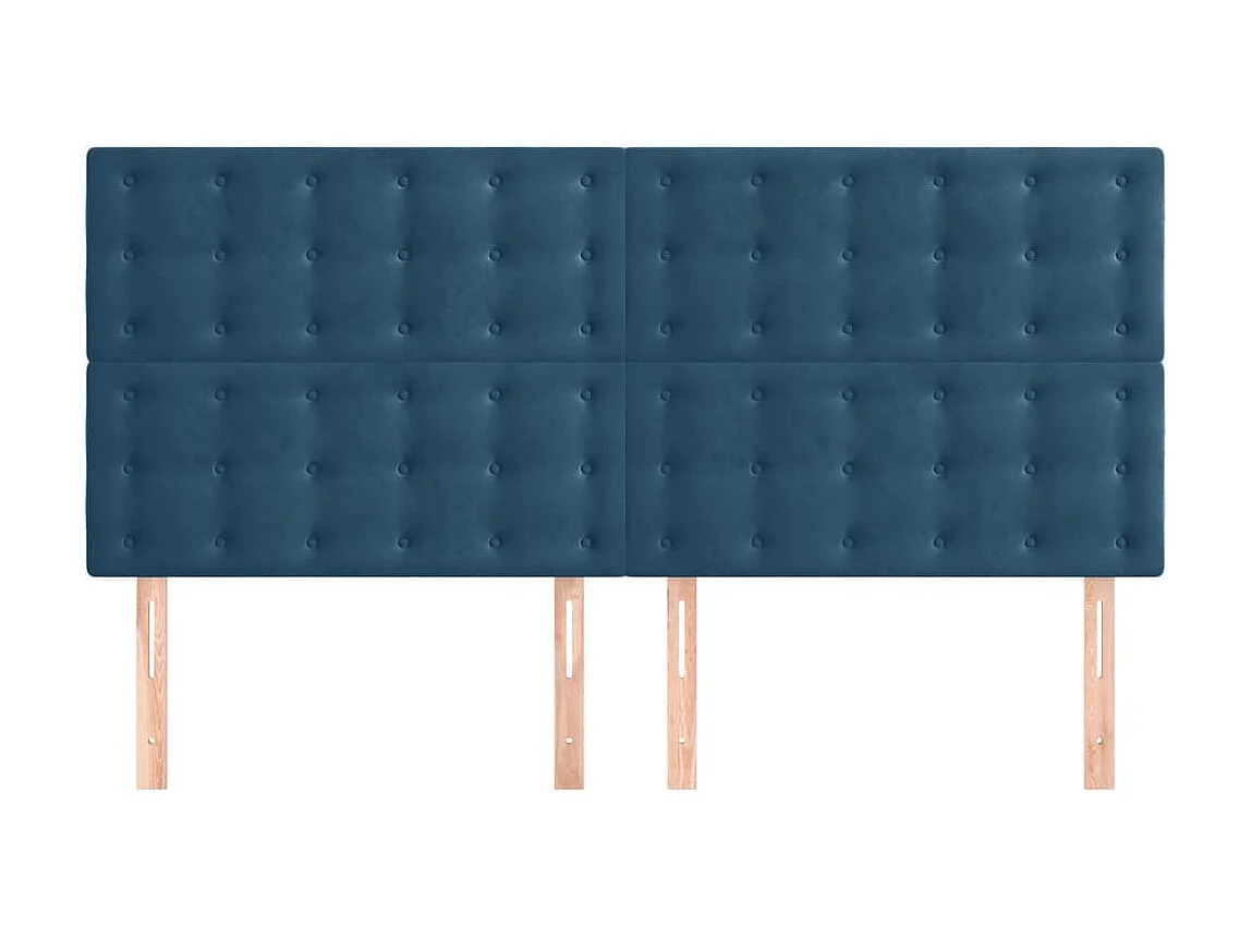 Cabeceira de cama 4 pcs veludo 80x5x78/88 cm azul-escuro PT734329