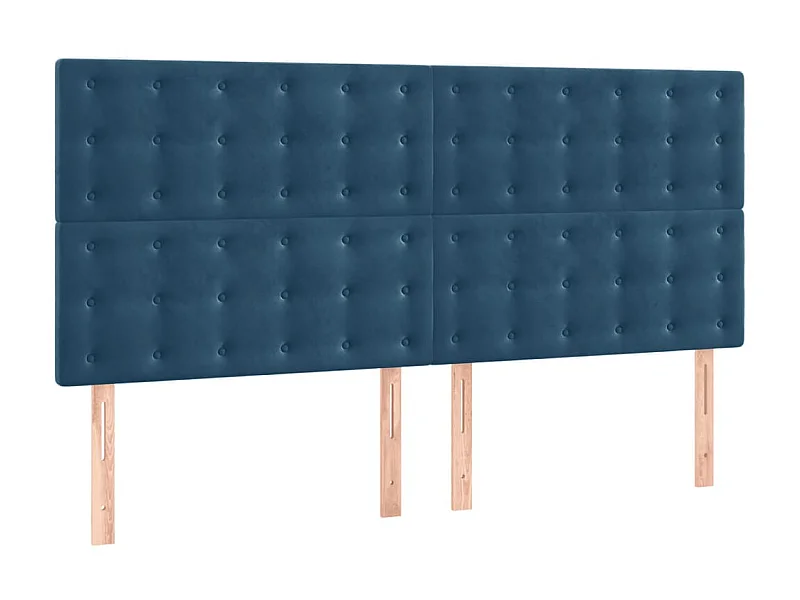 Cabeceros 4 unidades de terciopelo azul oscuro 80x5x78/88 cm ES95311