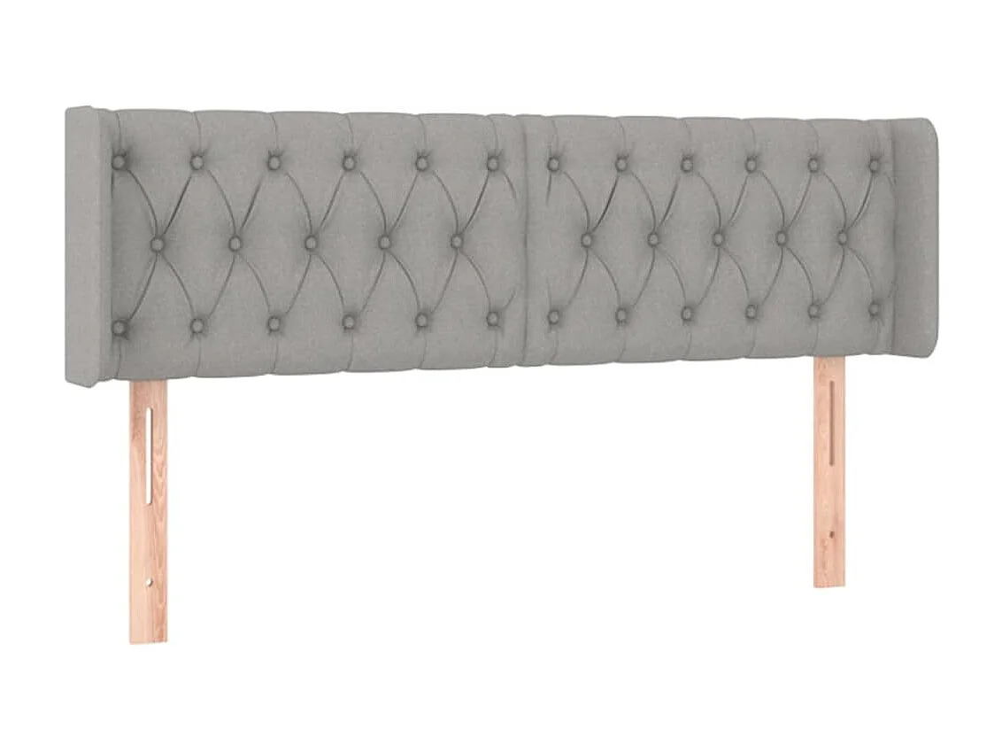 Tête de lit à LED Gris clair 147x16x78/88 cm Tissu POI59304 BonneVie Meuble