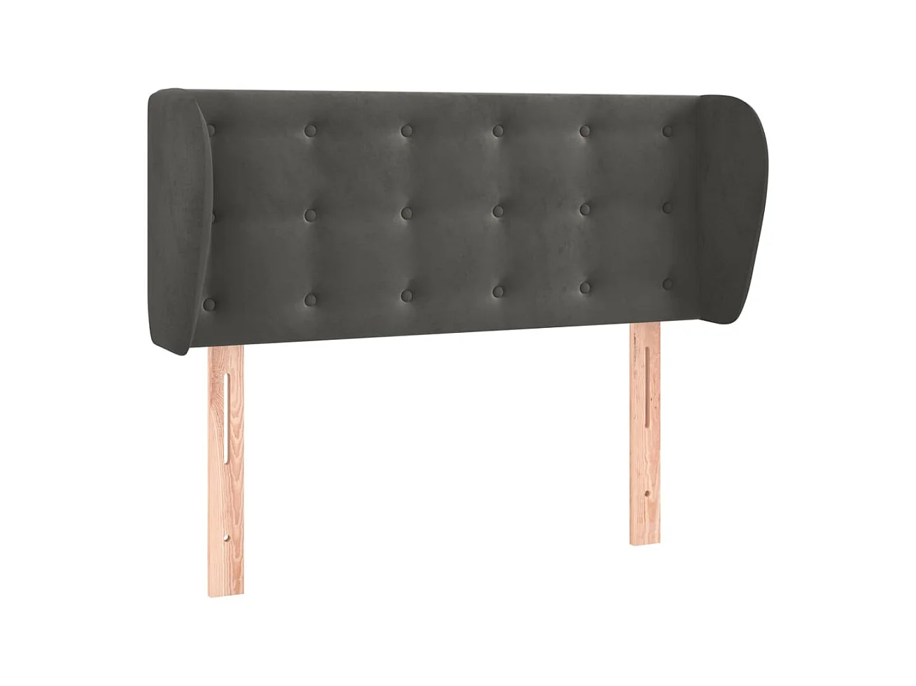Tête de lit avec oreilles Gris foncé 103x23x78/88 cm Velours POI64350 BonneVie Meuble