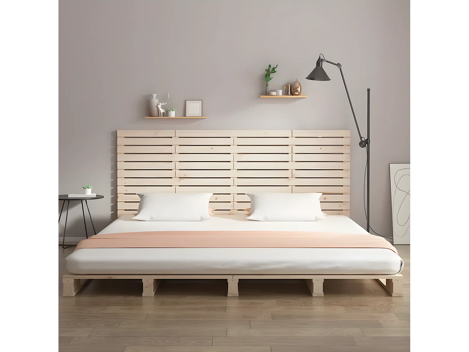 Tête de lit murale 166x3x91,5 cm Bois massif de pin LWE93862 BonneVie Meuble