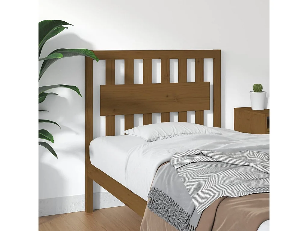 Tête de lit Marron miel 95,5x4x100 cm Bois massif de pin POI65878 BonneVie Meuble