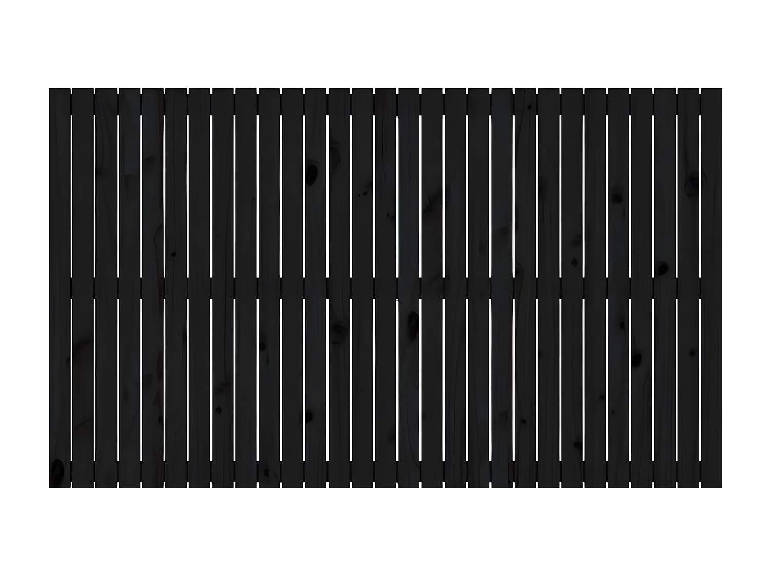 Cabecero de cama pared madera maciza pino negro 185x3x110 cm ES14676