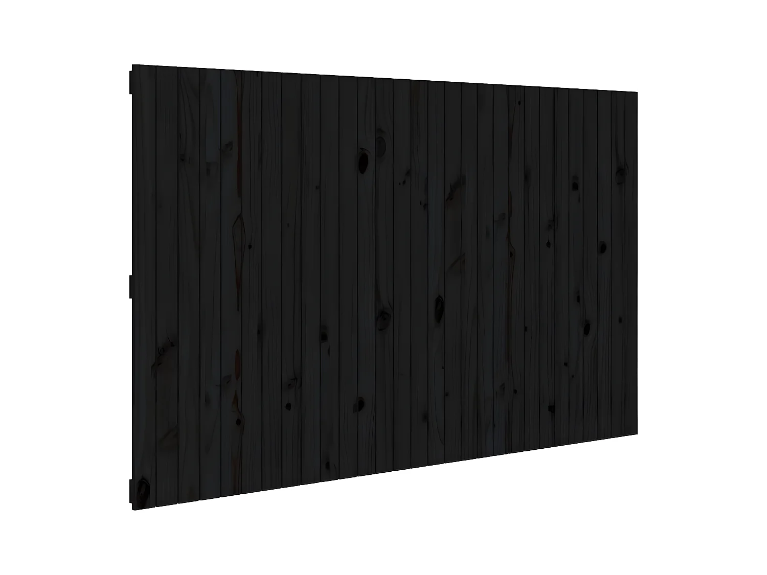Tête de lit murale Noir 185x3x110 cm Bois massif de pin POI44620 BonneVie Meuble