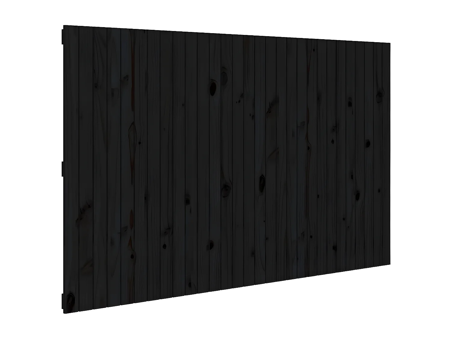 Tête de lit murale Noir 185x3x110 cm Bois massif de pin POI44620 BonneVie Meuble