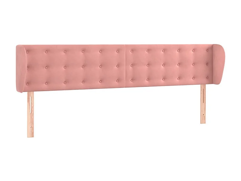 Tête de lit avec oreilles Rose 203x23x78/88 cm Velours POI34967 BonneVie Meuble