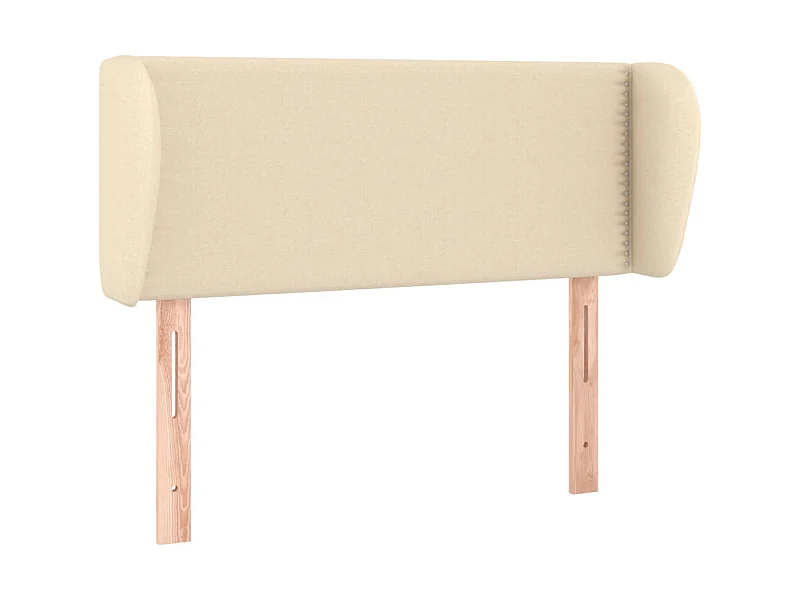 Cabeceira de cama c/ abas tecido 103x23x78/88 cm creme PT290421