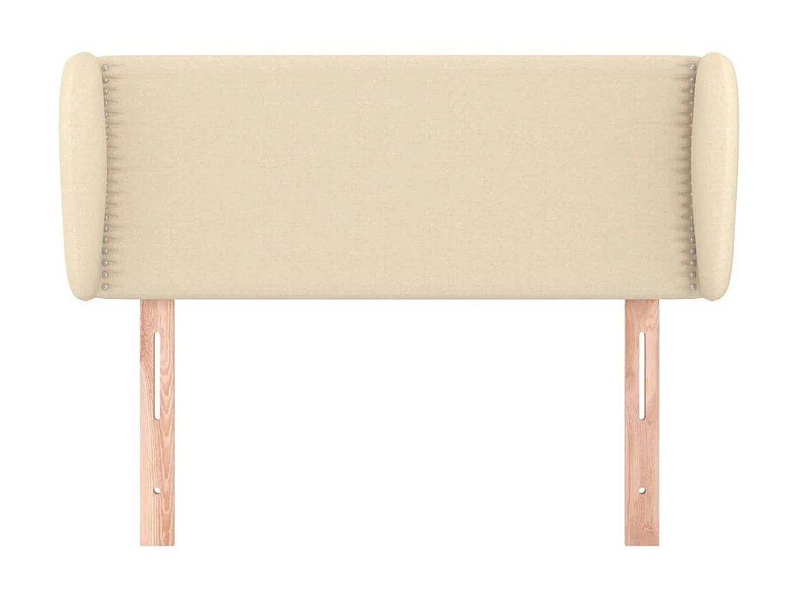 Cabeceira de cama c/ abas tecido 103x23x78/88 cm creme PT290421