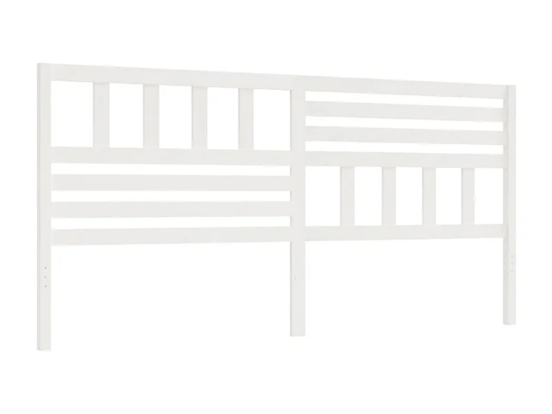 Tête de lit Blanc 206x4x100 cm Bois massif de pin POI29902 BonneVie Meuble