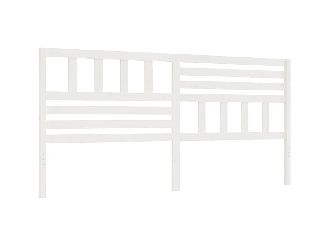Tête de lit Blanc 206x4x100 cm Bois massif de pin POI29902 BonneVie Meuble