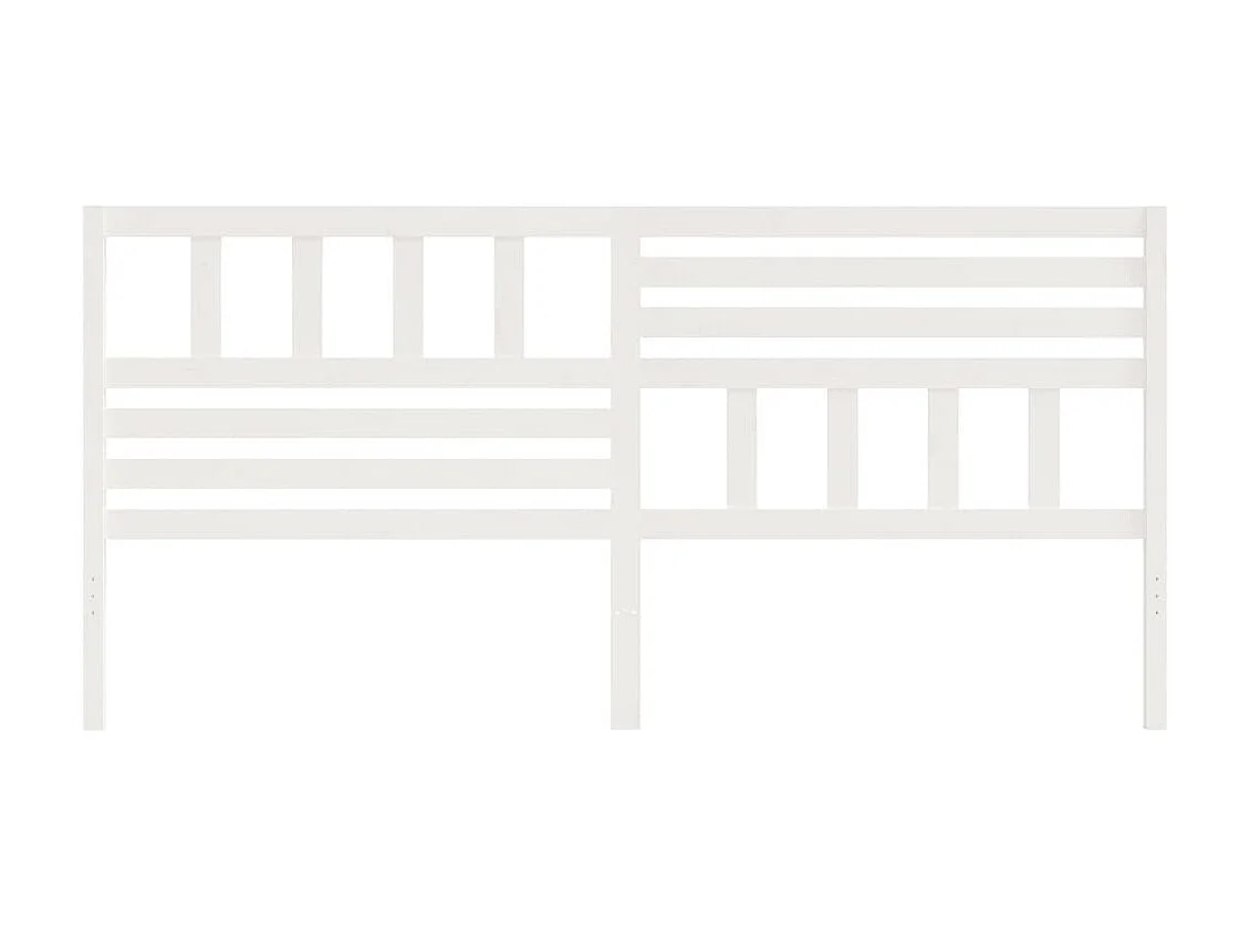 Tête de lit Blanc 206x4x100 cm Bois massif de pin POI29902 BonneVie Meuble