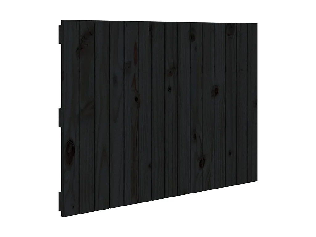 Tête de lit murale Noir 95,5x3x60 cm Bois massif de pin POI41821 BonneVie Meuble