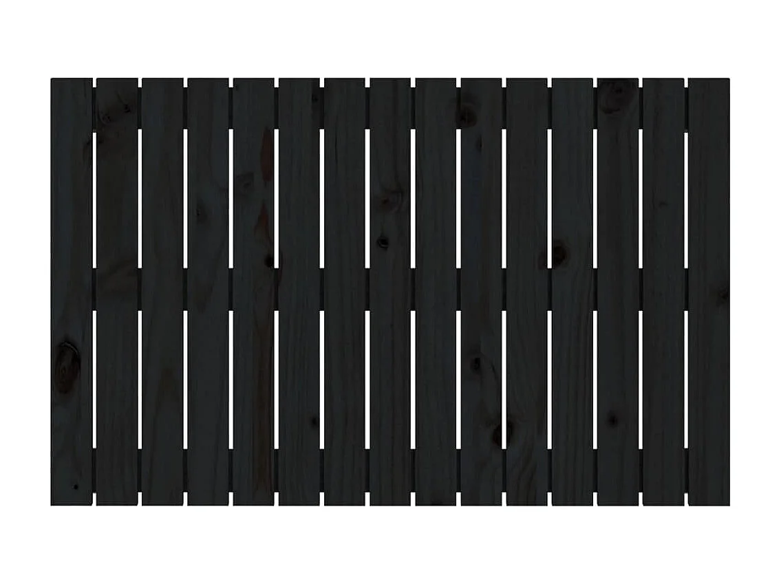 Tête de lit murale Noir 95,5x3x60 cm Bois massif de pin POI41821 BonneVie Meuble