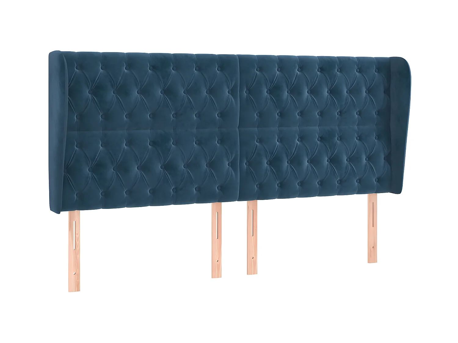 Tête de lit avec oreilles Bleu foncé 203x23x118/128 cm Velours POI38630 BonneVie Meuble