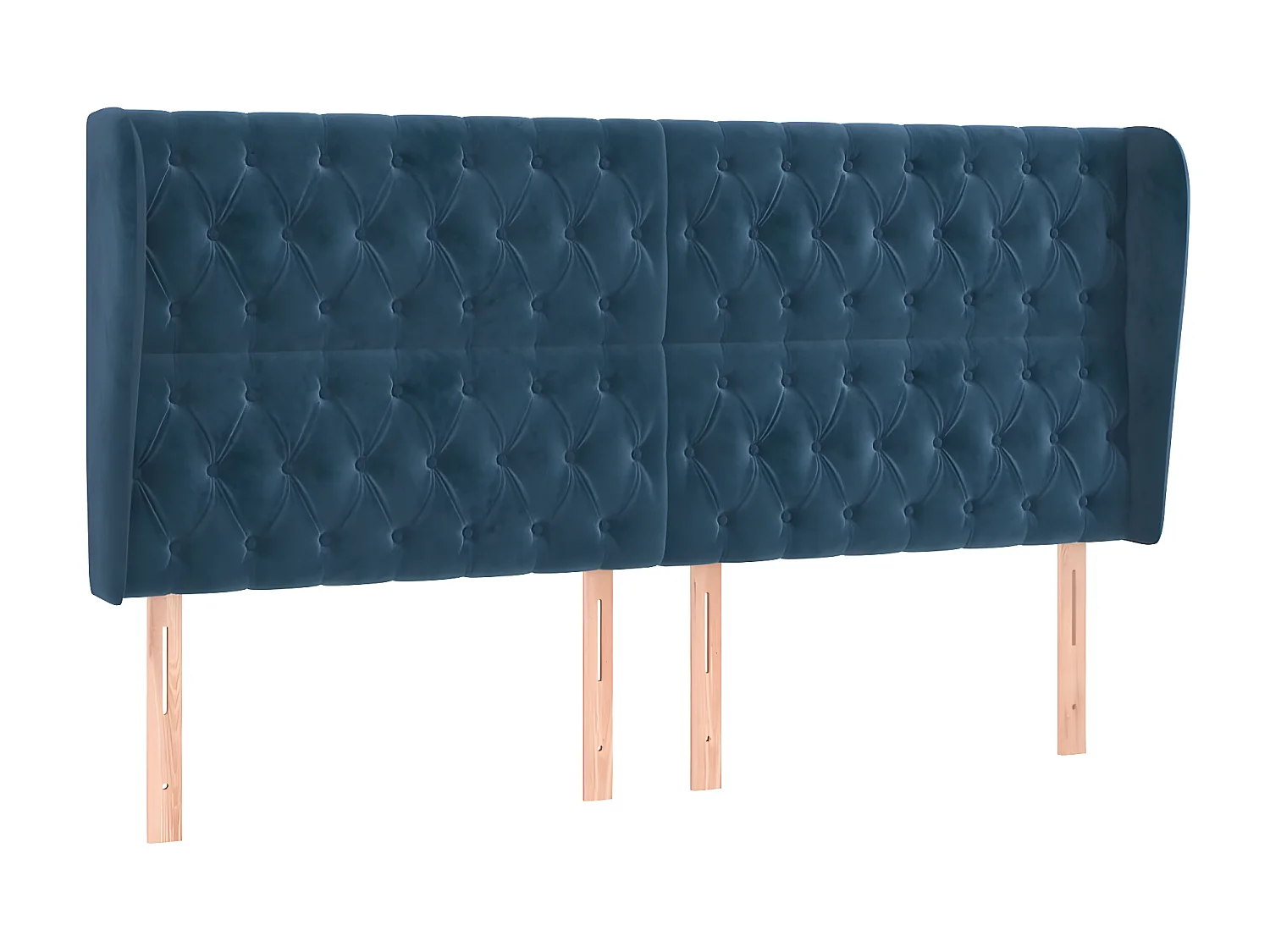 Tête de lit avec oreilles Bleu foncé 203x23x118/128 cm Velours POI38630 BonneVie Meuble