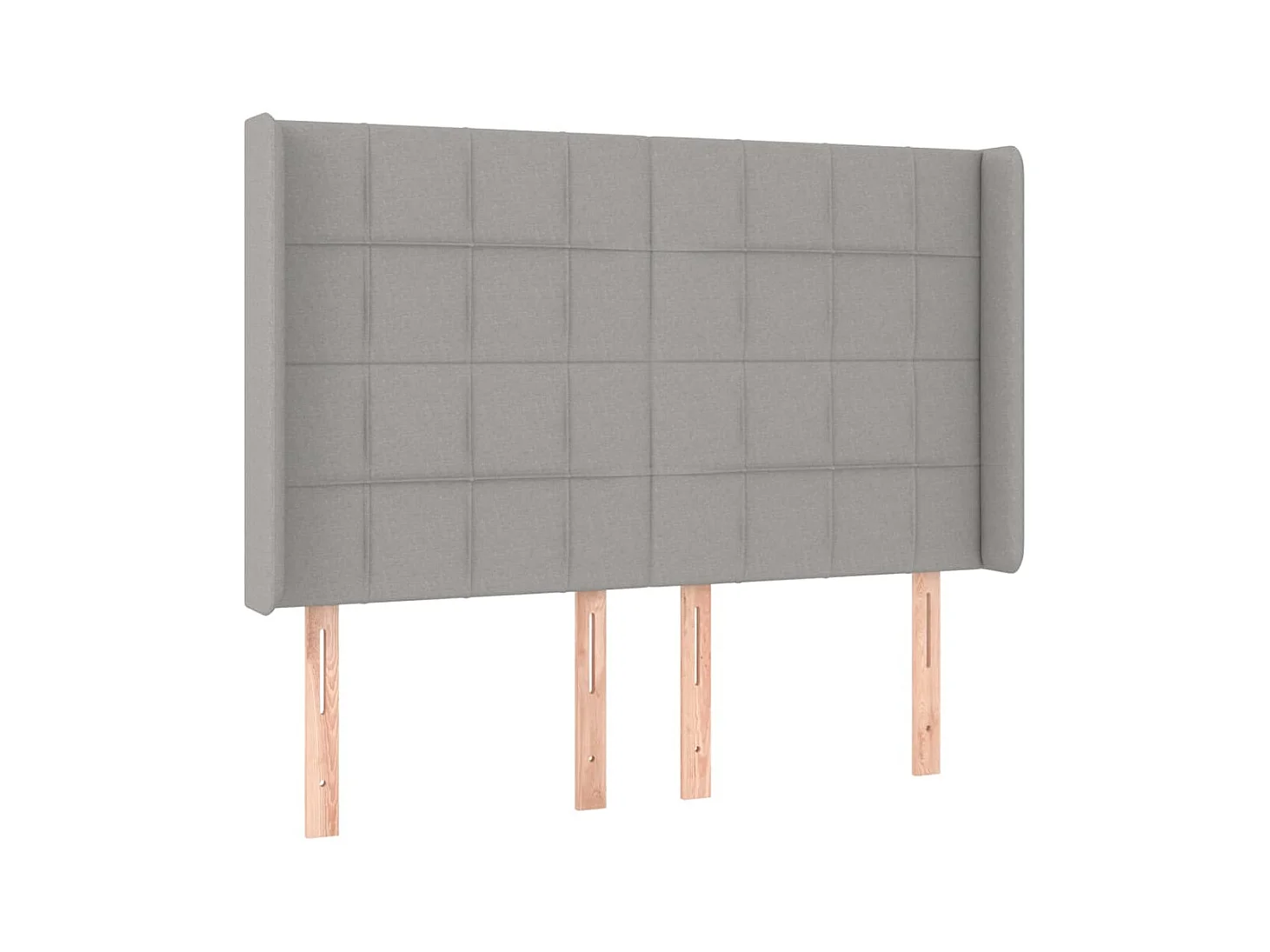 Testiera | Testata del letto ad Orecchio Grigio Chiaro 147x16x118/128 cm in Tessuto