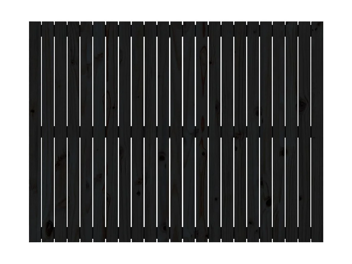 Tête de lit murale Noir 146,5x3x110 cm Bois massif de pin POI56800 BonneVie Meuble