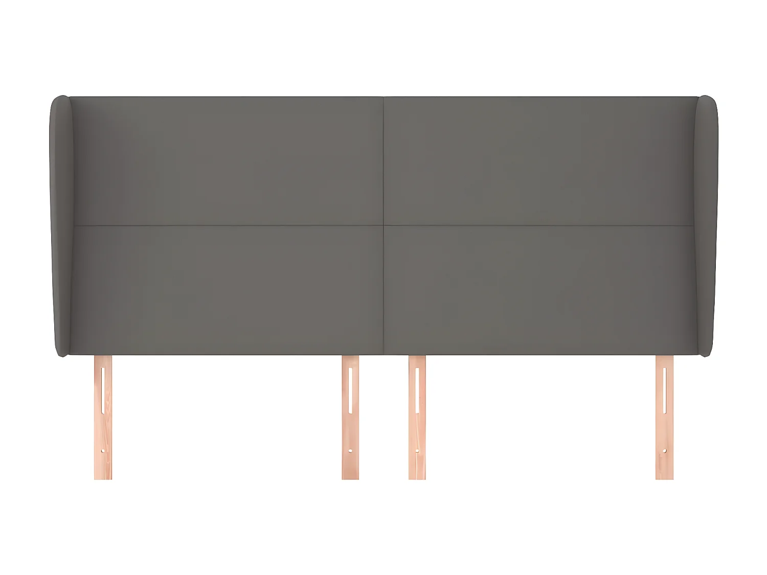 Tête de lit avec oreilles Gris 203x23x118/128 cm Similicuir POI94171 BonneVie Meuble