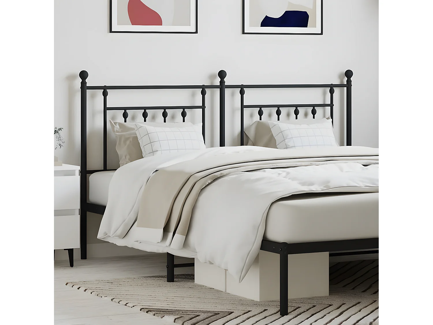 Cabeceira de cama 160 cm metal preto PT869537